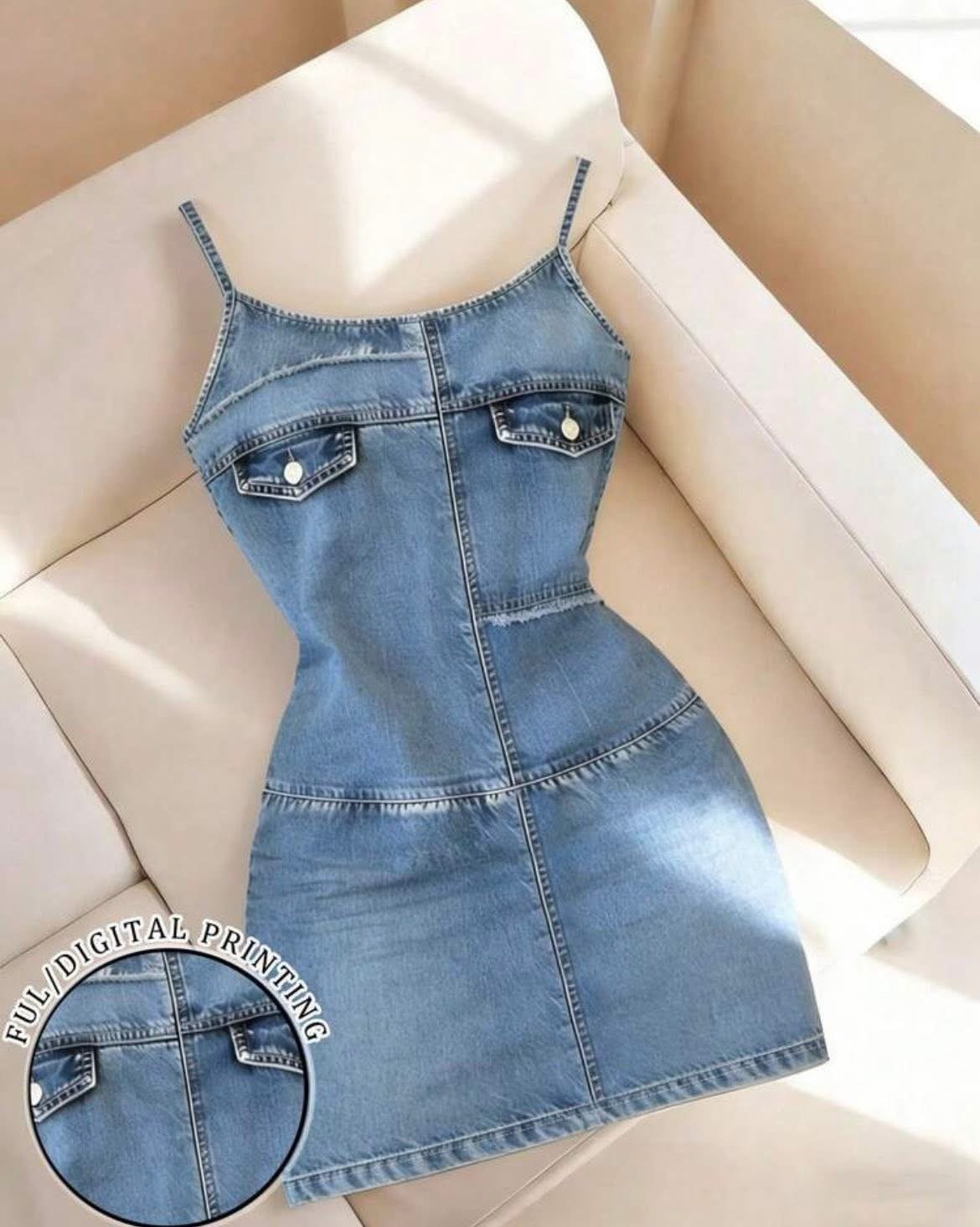 K vestido mini efecto mezclilla