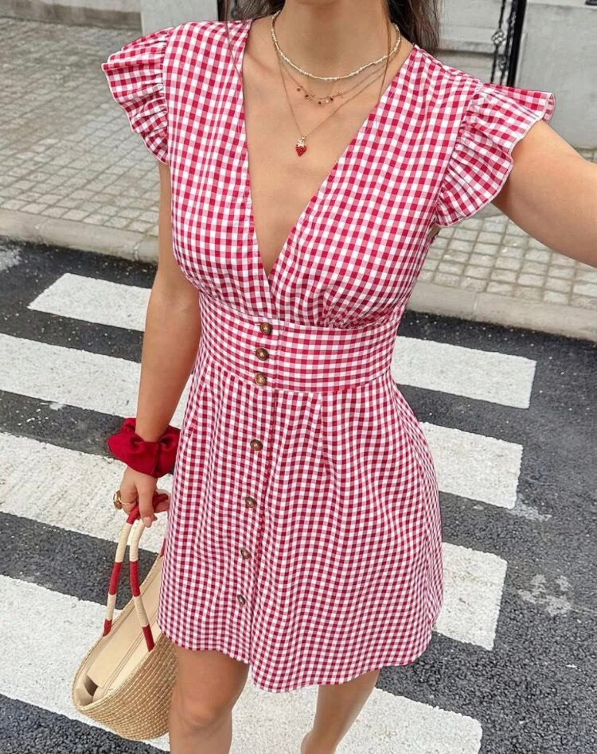 K vestido de cuadros