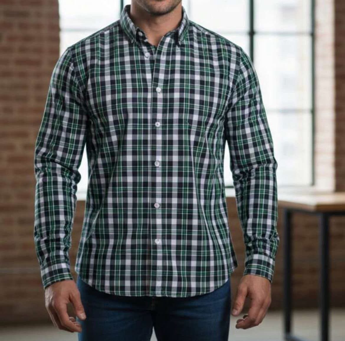 K camisa manga larga de cuadros hombre