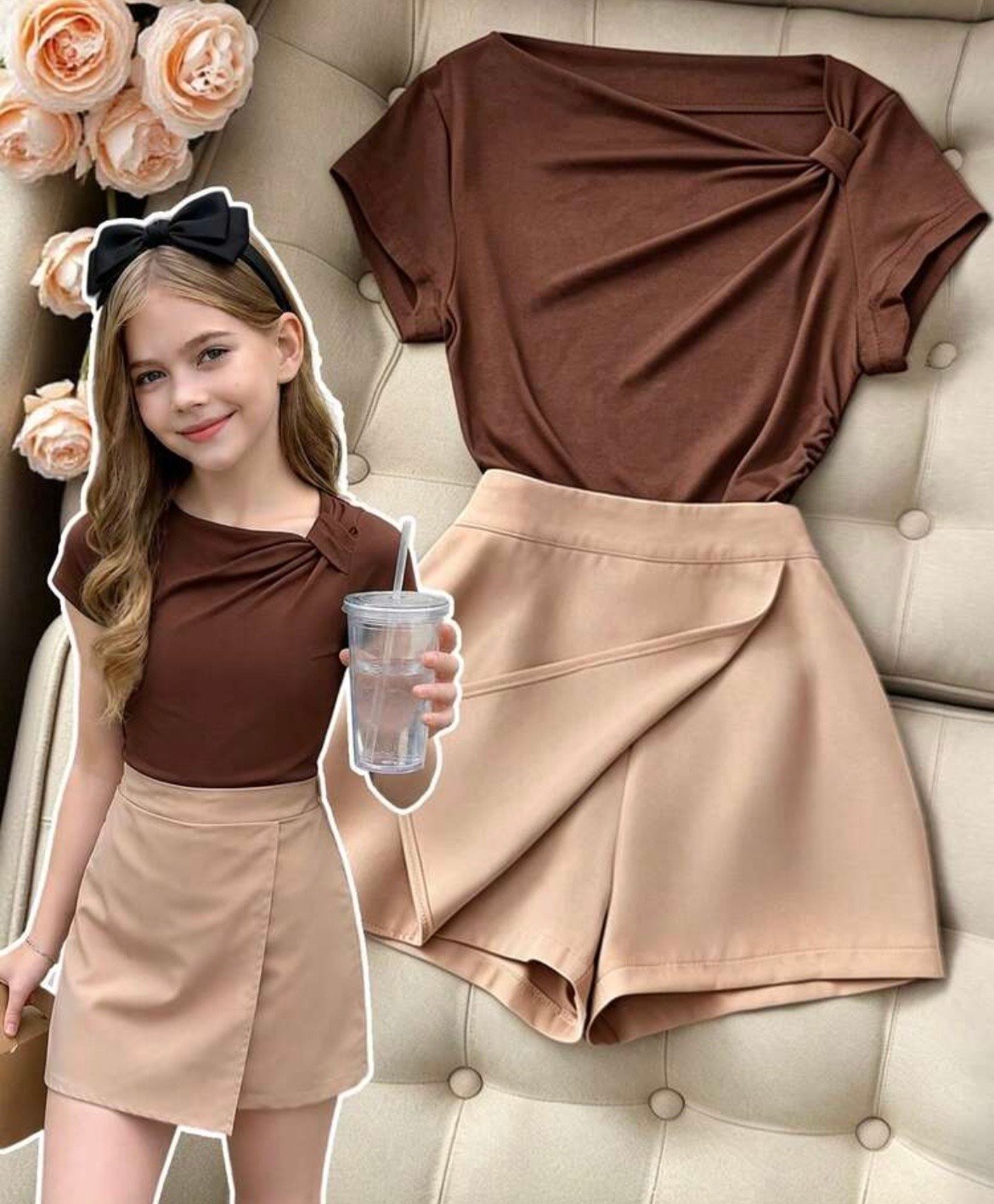 K conjunto café de niña