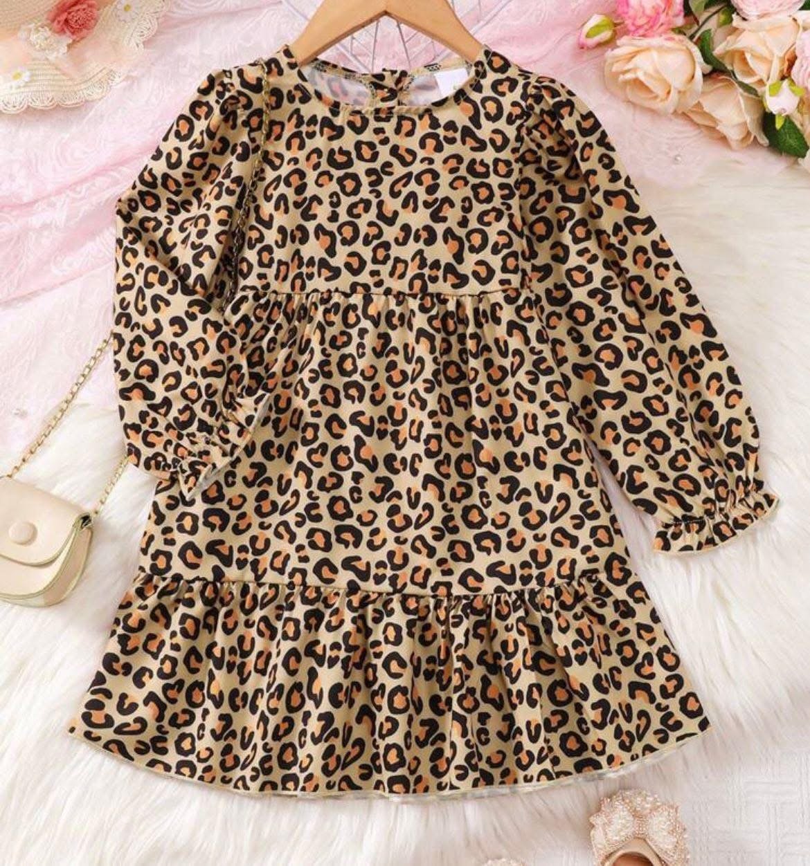 K vestido de niña con estampado de leopardo