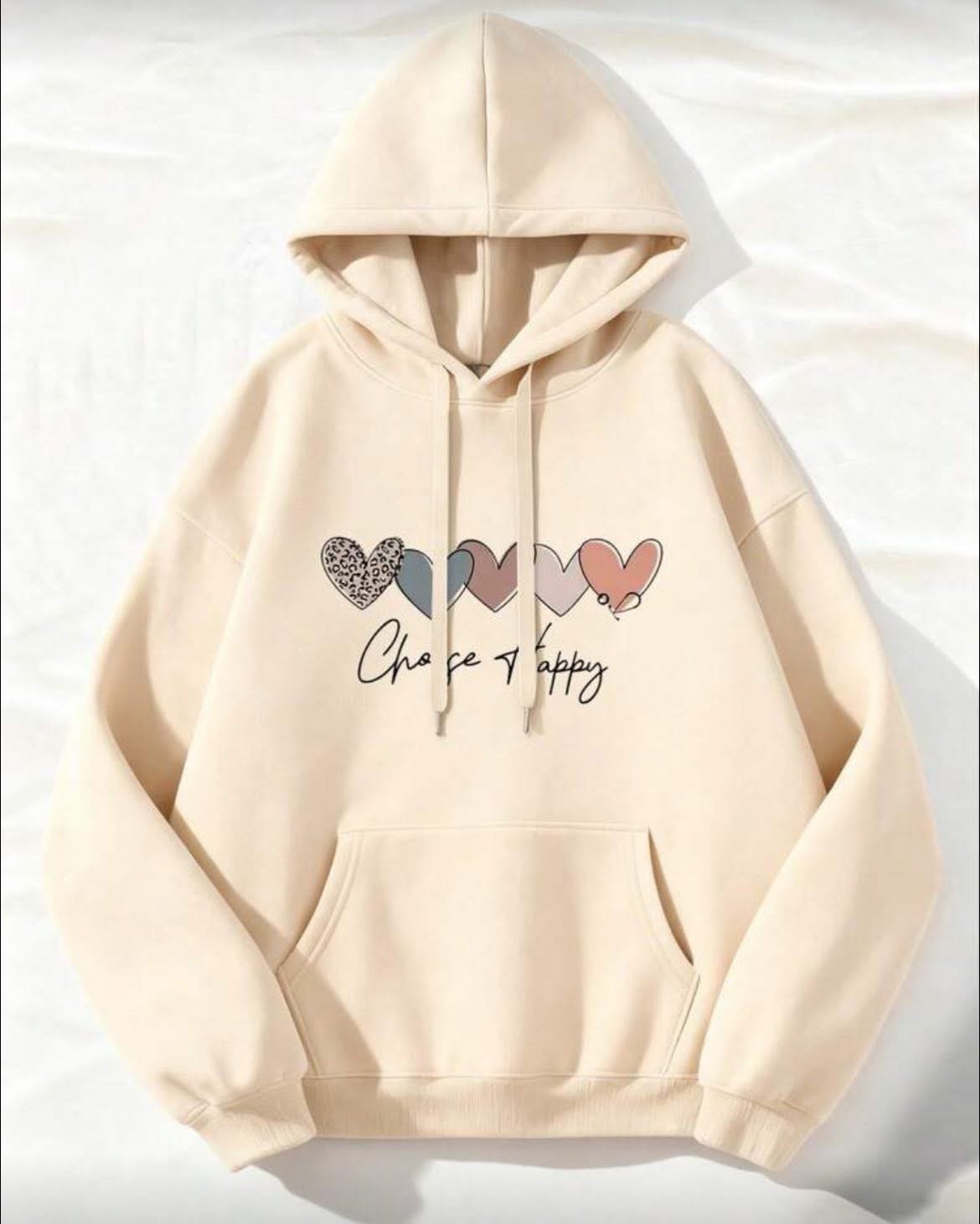 K sudadera de mujer estampado de corazones